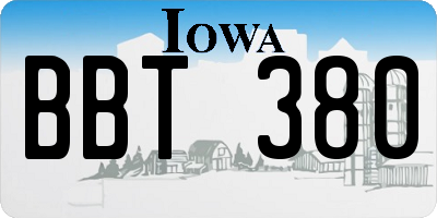 IA license plate BBT380