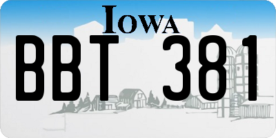 IA license plate BBT381