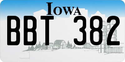 IA license plate BBT382
