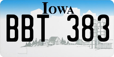 IA license plate BBT383