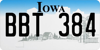 IA license plate BBT384