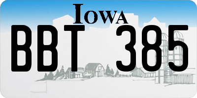 IA license plate BBT385