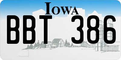 IA license plate BBT386