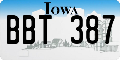 IA license plate BBT387