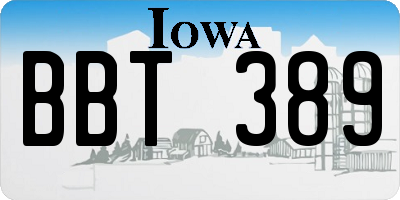 IA license plate BBT389