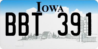 IA license plate BBT391