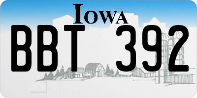 IA license plate BBT392