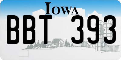 IA license plate BBT393