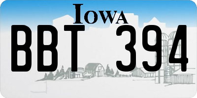IA license plate BBT394