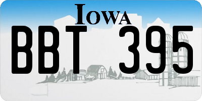 IA license plate BBT395
