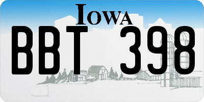IA license plate BBT398