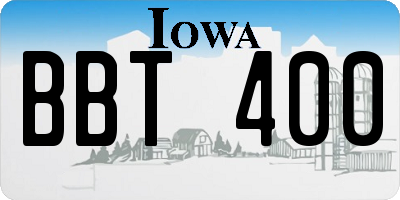 IA license plate BBT400