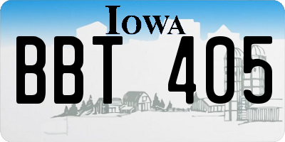 IA license plate BBT405