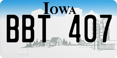 IA license plate BBT407