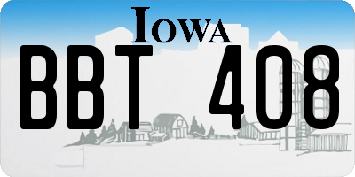 IA license plate BBT408