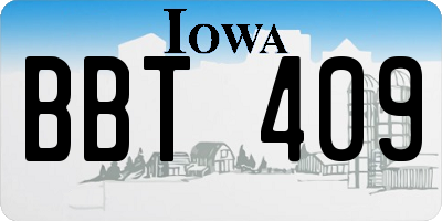IA license plate BBT409