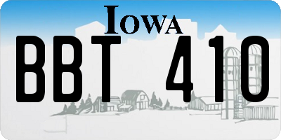 IA license plate BBT410