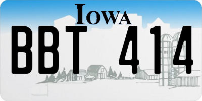 IA license plate BBT414
