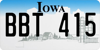 IA license plate BBT415