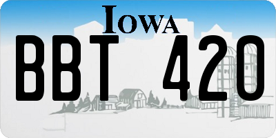 IA license plate BBT420