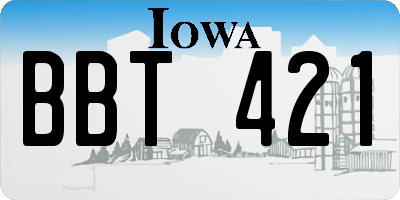 IA license plate BBT421