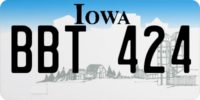 IA license plate BBT424