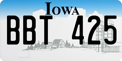 IA license plate BBT425