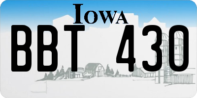 IA license plate BBT430