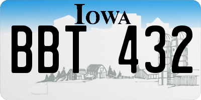 IA license plate BBT432