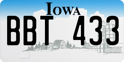 IA license plate BBT433