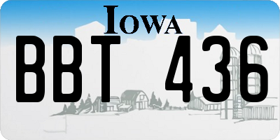 IA license plate BBT436