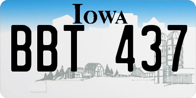 IA license plate BBT437