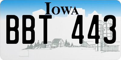 IA license plate BBT443