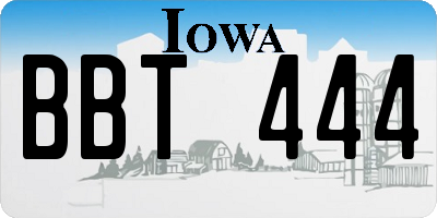 IA license plate BBT444