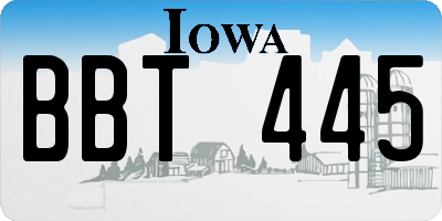 IA license plate BBT445