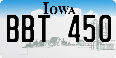 IA license plate BBT450