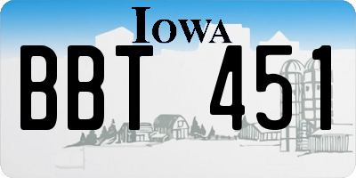 IA license plate BBT451