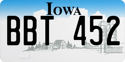 IA license plate BBT452