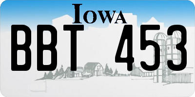 IA license plate BBT453