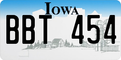 IA license plate BBT454