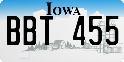 IA license plate BBT455