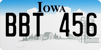 IA license plate BBT456