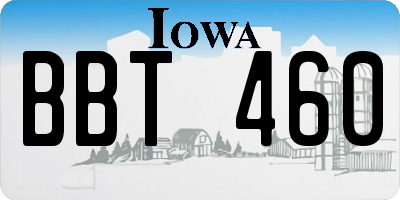 IA license plate BBT460