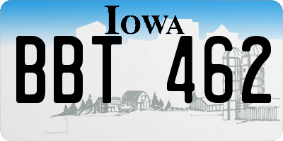IA license plate BBT462