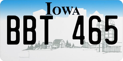 IA license plate BBT465