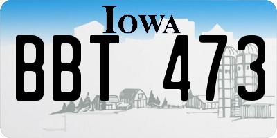 IA license plate BBT473