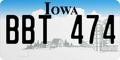 IA license plate BBT474