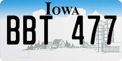 IA license plate BBT477