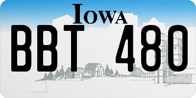 IA license plate BBT480