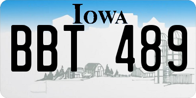 IA license plate BBT489